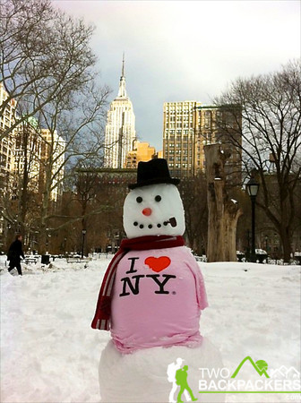 Photo of the Day: Snowman in NYC 2010 Winter Blizzard
