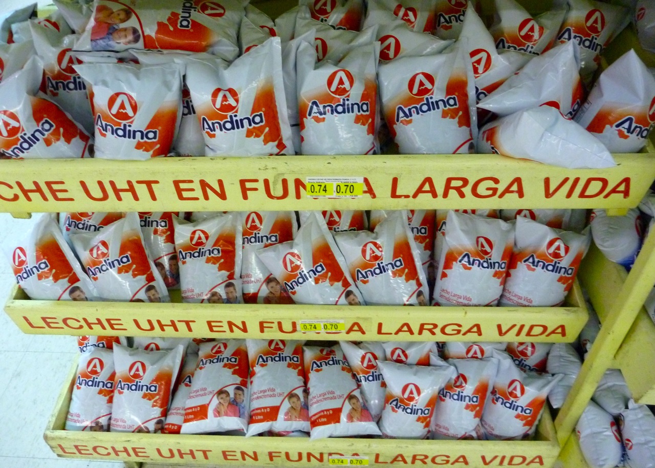 Milk (Leche) in a Bag in Central America Liquids Sold in Plastic Bags in South America
